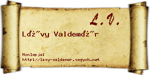 Lévy Valdemár névjegykártya